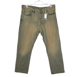 NSF Straight Leg Jeans Button Fly Distress Dirty Grunge Wash Slouchy Size 30